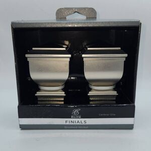 2 Pack Cambria Elite Finials Brushed Nickel Napoleon Premium Quality Drapery